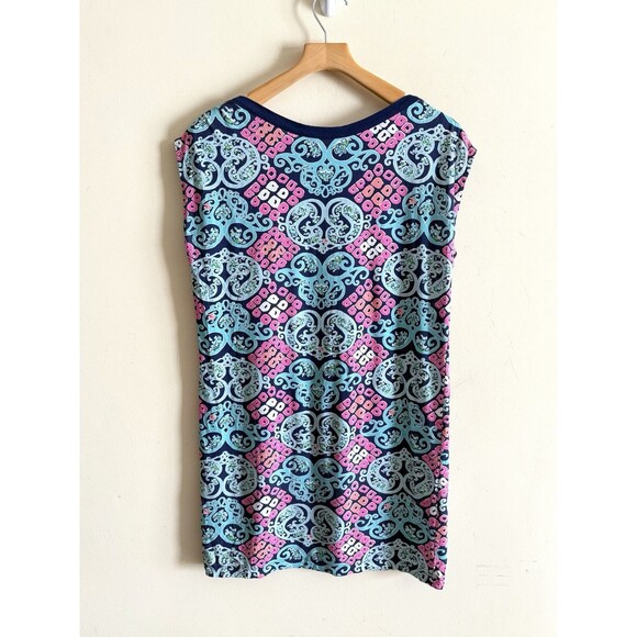 Lilly Pulitzer‎ Dress Womens Medium Blue Robyn Behind the Gate Print Shift Dress - Picture 2 of 4